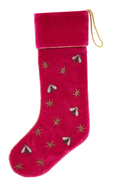 Joanna Buchanan Velvet Stocking In Berry