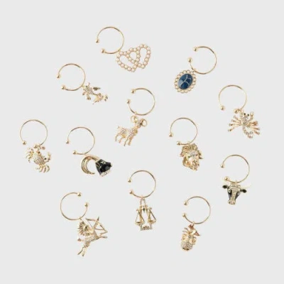 Joanna Buchanan Zodiac Wine Charm Gift Set, Set Of 12 In Multi