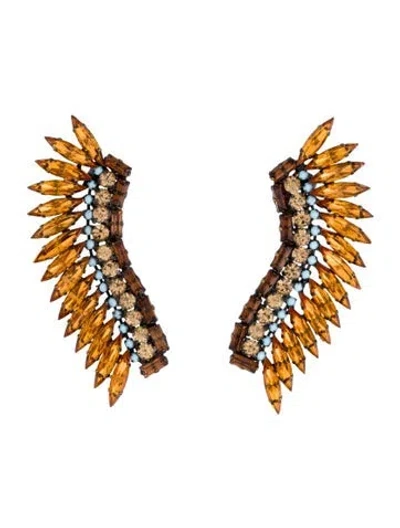 Pre-owned Joanna Laura Constantine Crystal Wings Drop Earrings In Multi