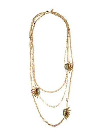 Pre-owned Joanna Laura Constantine Crystal Wings Long Necklace, 28.5" In Multi