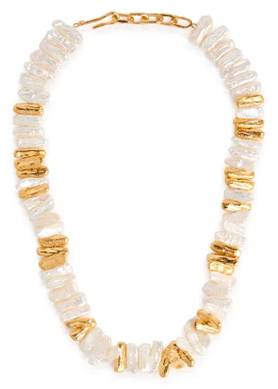 Joanna Laura Constantine Cultured Two-tone Necklace In Gold