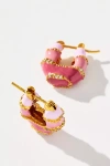 Joanna Laura Constantine Enamel Mini Hoop Earrings In Pink