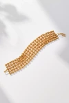 Joanna Laura Constantine Mini Pearl Orbs Mesh Bracelet In Gold