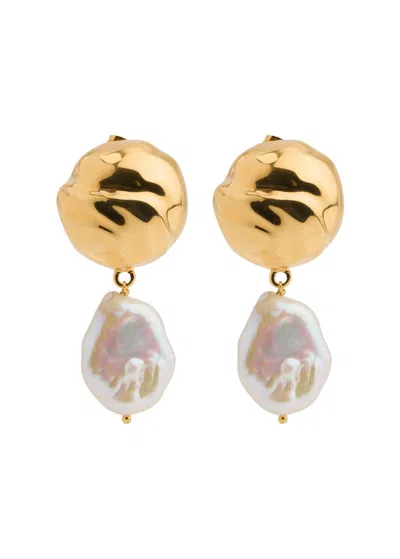 Joanna Laura Constantine Orbs Medium 18kt Gold-plated Drop Earrings In Burgundy