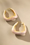 Joanna Laura Constantine Pearl Enamel Large Wave Hoop Earrings In Gold