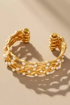 Joanna Laura Constantine Pearl Wave Cuff Bracelet In Gold