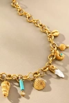 Joanna Laura Constantine Seashell & Stones Charm Necklace In Gold