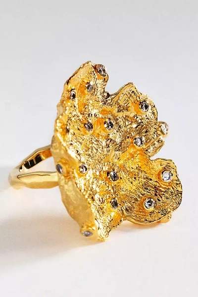 Joanna Laura Constantine Statement Floral Ring In Gold