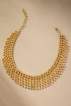 Joanna Laura Constantine Statement Stone Fringe Necklace In Gold