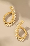 Joanna Laura Constantine Twisted Round Stone Earrings In Gold