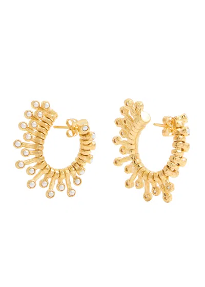 Joanna Laura Constantine Wave Pearl-embellished 18kt Gold-plated Earrings