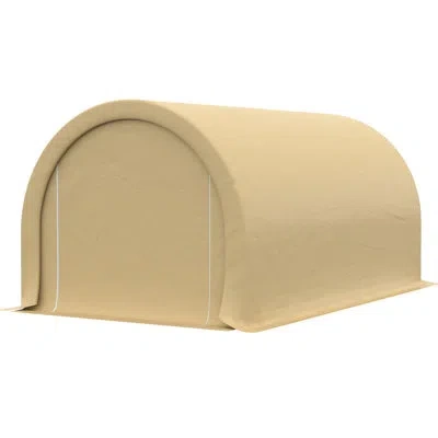 Joanna Vargas 10' X 16' Carport Tent - , Large Zippered Door, Galvanized Steel Frame, For Vehicles, Beige Storage  In Neutral