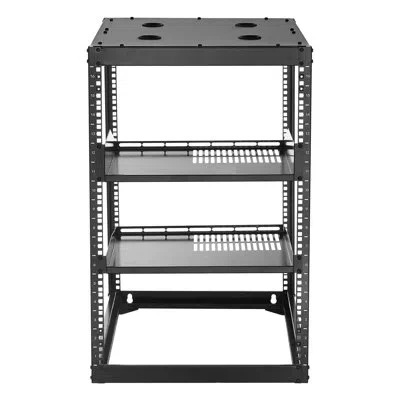 Joanna Vargas 16u Open Frame Server Rack, 23 In Depth, Wall Mounted Or Floor Standing, User - , For Office It Stor In Black