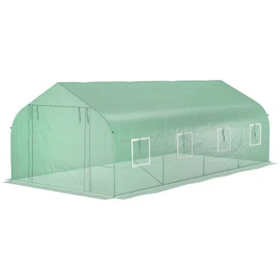 Joanna Vargas 20' X 10' 7' Gardening Hot House, Steel Frame, Zippered Door, 8 Mesh Windows For Better Plant Care G In Green