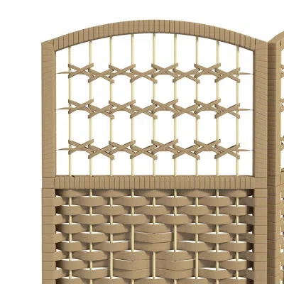 Joanna Vargas 3 Panel Room Divider, 5.6'. Natural Stylish Privacy Screen. Hand-woven For Living Areas. Frame, Allo