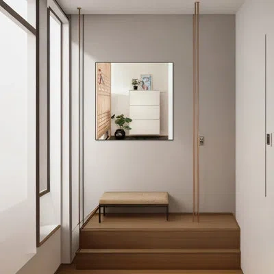 Joanna Vargas 36'' X Large Wall Mirror, Black Aluminum Frame, Mounted, All-around View, Lightweight And Safe 36x36 In Multi