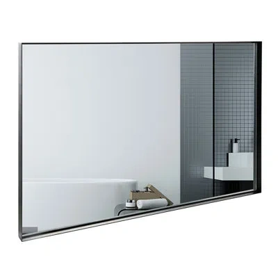 Joanna Vargas 36x24inch Black Rectangle Bathroom Mirror - Rust Frame, Bright And Clear Image Luxury Style, Reflect In Transparent