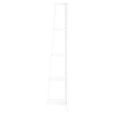 Joanna Vargas 4 Tier White Metal Bookcase For Bedroom, Office - Maximize Corner Space, Utilization And Storage Pot