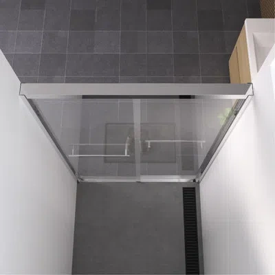 Joanna Vargas 44 - 48" Adjustable Width Aluminum Frame Double Sliding Shower Door With Mute Rollers, Reversible In In Chrome