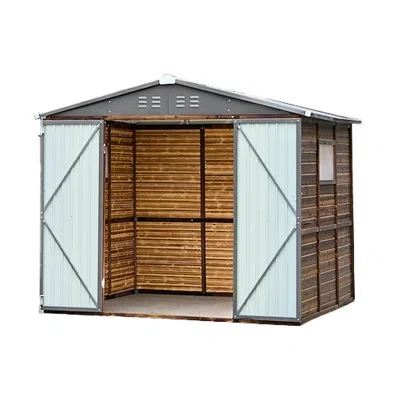 Joanna Vargas 6*8ft Iron Shed - Waterproof & Functional Interior Outdoor Spacious For Garden Tools Equipment In Wood