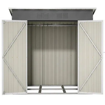 Joanna Vargas 6'x4' Outdoor Metal Storage Shelter With Lockable Door, Gray. Fits Desires Of Garden Tools, Pets & S