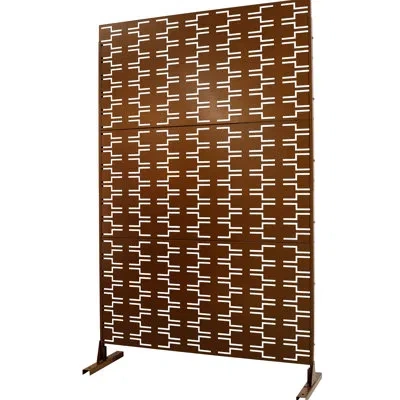 Joanna Vargas 76" H48" W Metal Privacy Screen - Outdoor & Indoor Use Garden, Patio Rust Fade Brown Ps112 Fence Pan