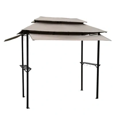 Joanna Vargas 8x4ft Grill Gazebo With Strong Steel Frame And Flame Retardant Fabric - Shade Provider, , Outdoor Di In Gray