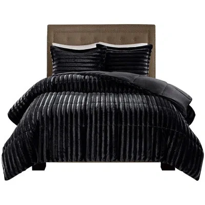 Joanna Vargas Faux Fur Comforter Mini Black - Full/queen, & Luxury Black, Comfort