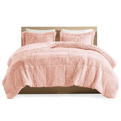 Joanna Vargas Full/queen Comforter Mini - Blush Shaggy Reverse Warm & 2 Shams Includes In Pink