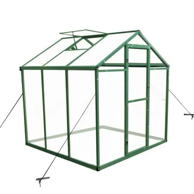 Joanna Vargas Gain Height Windproof Greenhouse 6x6 Ft - Polycarbonate Panels Heavy Duty Aluminum Frame For Backyar
