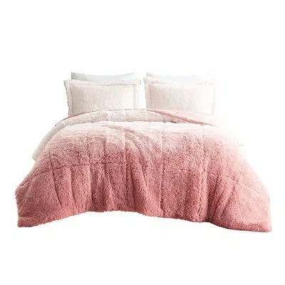 Joanna Vargas King/ King Comforter Mini - Blush Ombre Shaggy Fur, , Soft & Warm Fur Blush, Machine Washable, In Pink