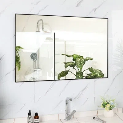 Joanna Vargas Modern Black 36x24 Inches Bathroom Mirror - Strong Aluminum Frame, Easy Installation For Bedroom, 36 In White