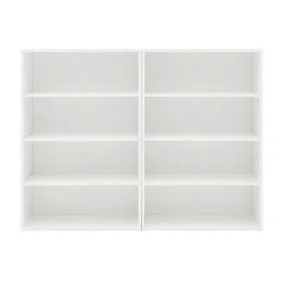 Joanna Vargas Multifunctional 8 - Layer Cd Bookcase, Adjustable Shelves, Detachable Into Two 4 Cabinets, Construct In White