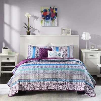 Joanna Vargas Style Reversible Quilt In Purple - Full/queen Size Comfy Bedding Pre-washed Sheet Bedroom Soft Exper In Multi