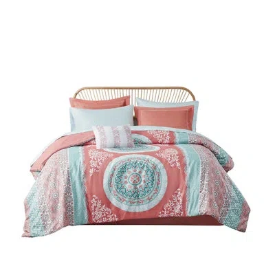 Joanna Vargas Twin Bedroom Bedding - Coral Medallion Comforter And Sheets, Filling, Modern Aesthetic , Elegant Loo In Multi
