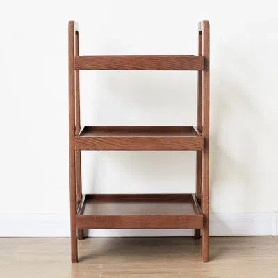 Joanna Vargas Walnut - Colored, 3 Tier, Oak, Storage Furniture, Living Room Shaded, Oak Bookshelf, Waterproof, Eas In Black