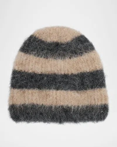 Jocelyn Alpaca-blend Colorblock Beanie In Brown