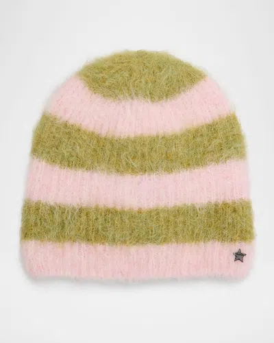 Jocelyn Alpaca-blend Colorblock Beanie In Green