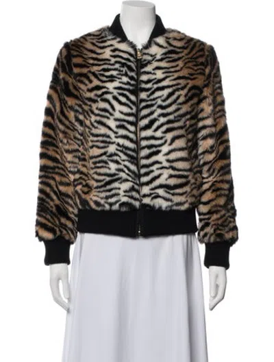 Pre-owned Jocelyn Animal Print Bomber Jacket In Neutrals