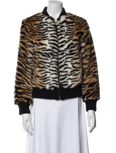 Pre-owned Jocelyn Animal Print Faux Fur Jacket In Neutral