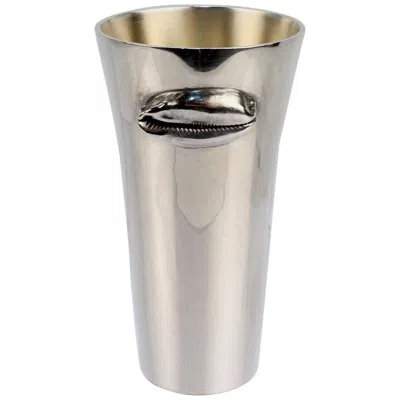 Pre-owned Jocelyn Burton 1 Jocelyn Burton Sterling Silver Tapered Tumbler Or Mug With Cowrie Shell In Multi