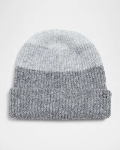 Jocelyn Colorblock Knit Beanie In Grey Multi