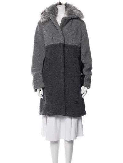 Pre-owned Jocelyn Colorblock Pattern Coat In Black/grey