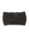 Jocelyn Crystal Bead Knit Headband In Black