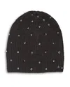 Jocelyn Crystal Bead Rib Knit Hat In Black