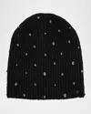 Jocelyn Crystal-embellished Knit Beanie In Black