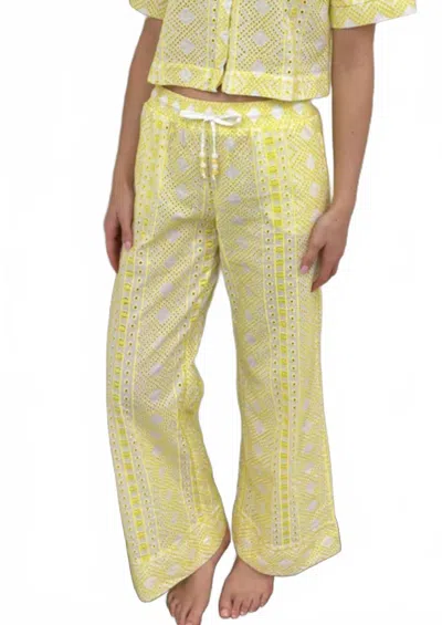 Jocelyn Eyelet Pants In Yellow