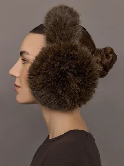 Jocelyn Faux Fur Earmuffs In Brown