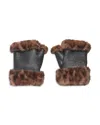 Jocelyn Faux Fur Fingerless Gloves In Brown