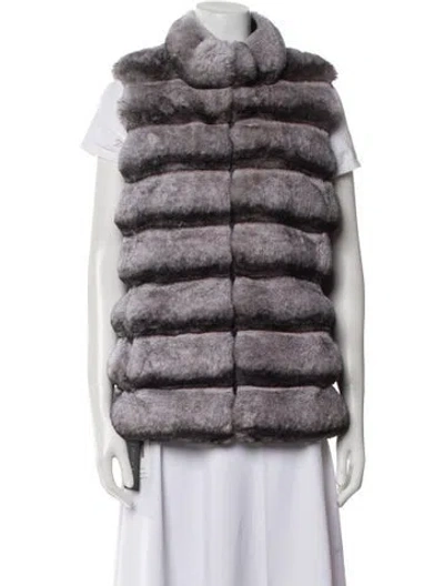 Pre-owned Jocelyn Faux Fur Fur Jacket In Gray